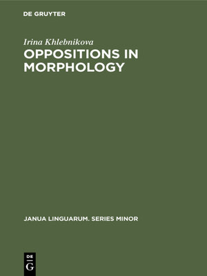 cover image of Oppositions in Morphology